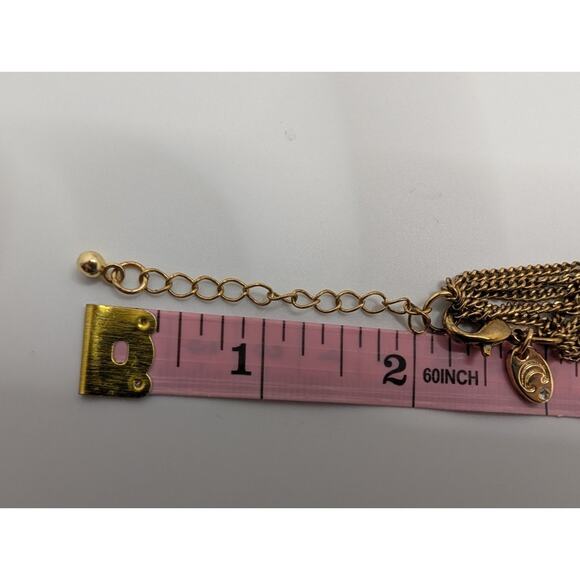 Charming Charlie Layered Multi-Strand Pendant Necklace 16-18in Gold Tone - Picture 4 of 5